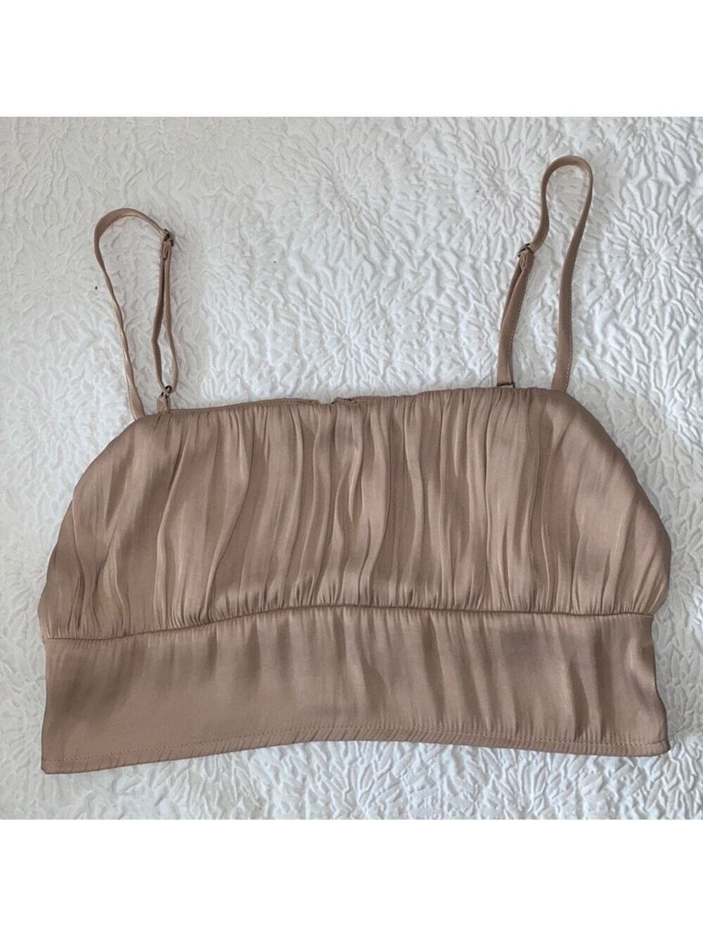 Kendall & Kylie Ruched Bralette Crop Top Blouse